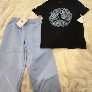 NWT Nike Jordan light blue joggers with coordinating T-shirt size small